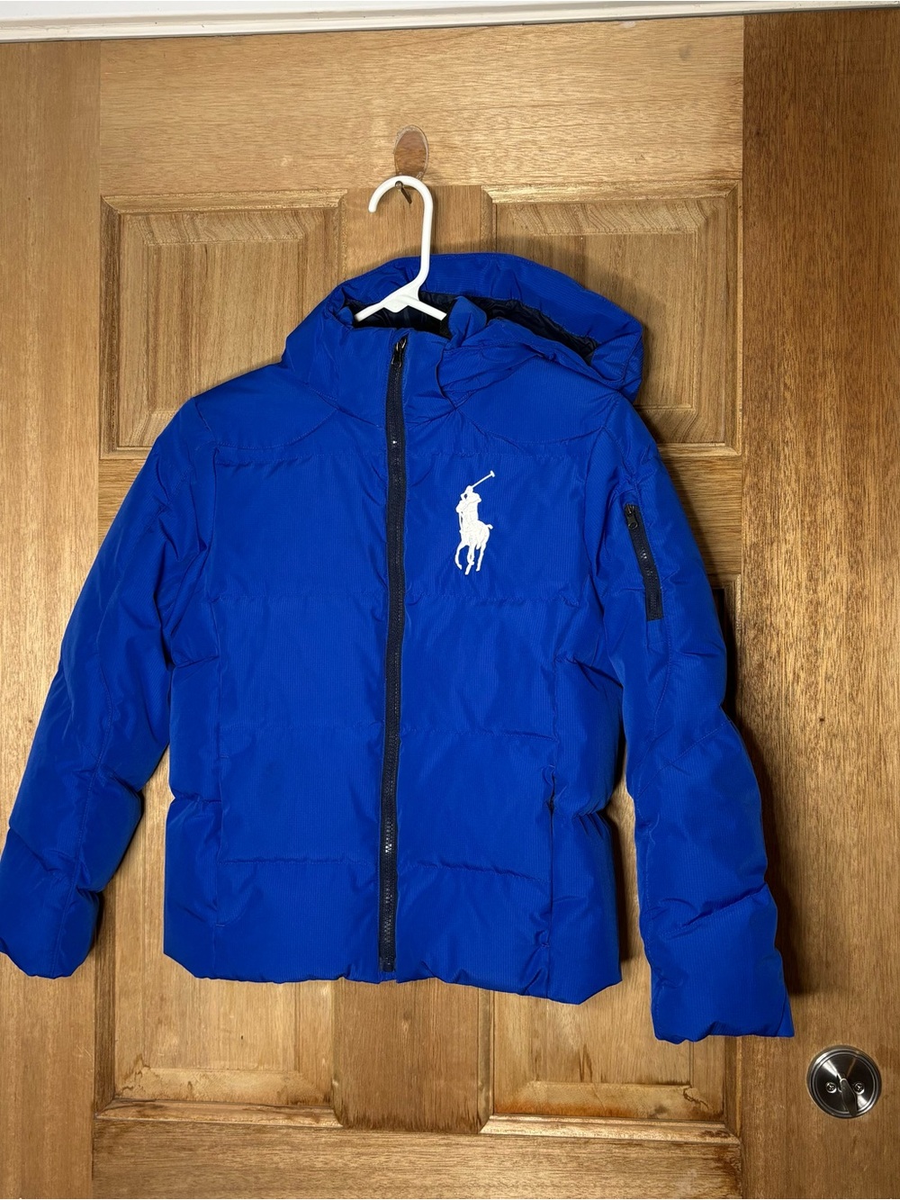 Ralph Lauren Kids Blue Puffer Jacket with Hood size M (10- 12 )